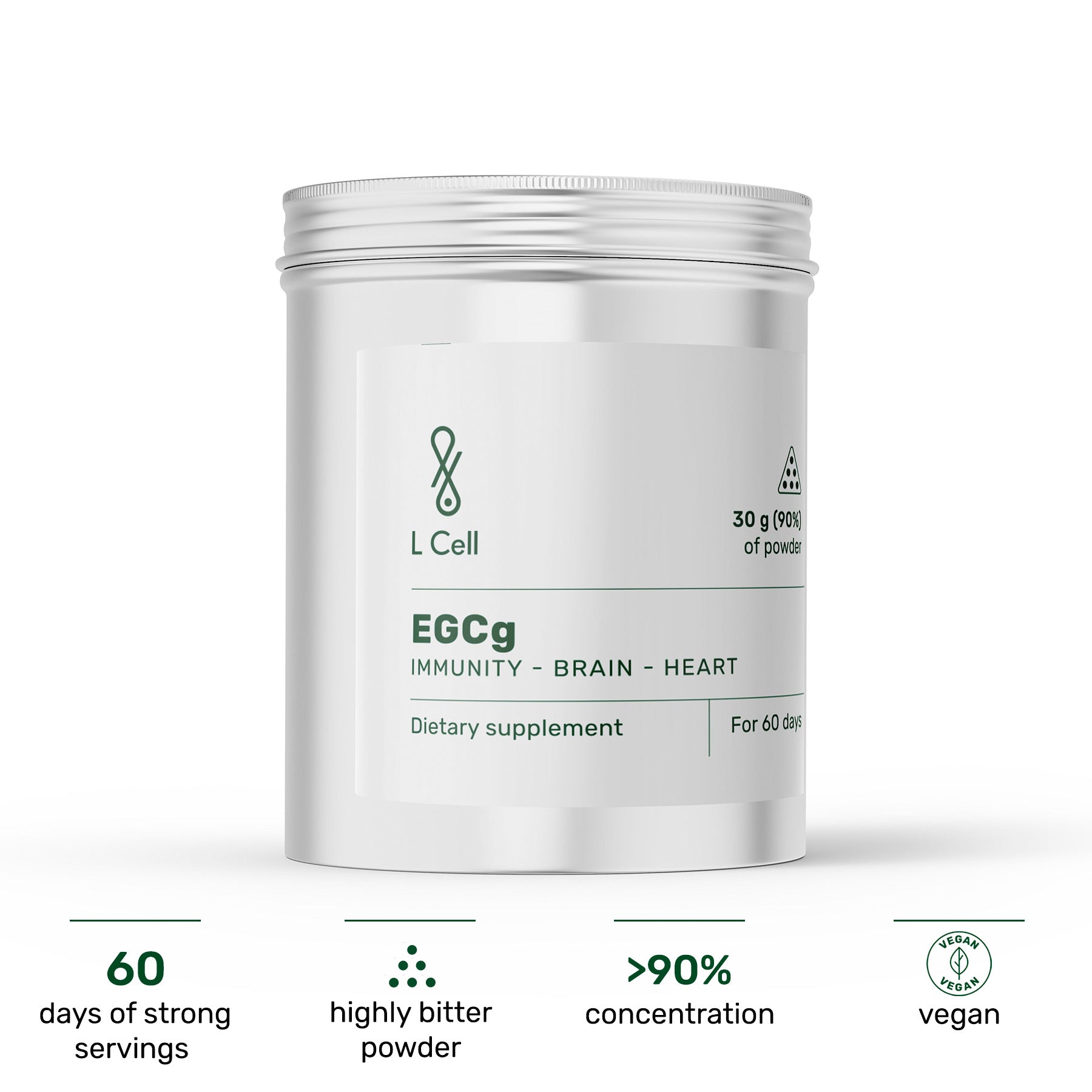 EGCg Powder 30g (60 servings, >90% purity)