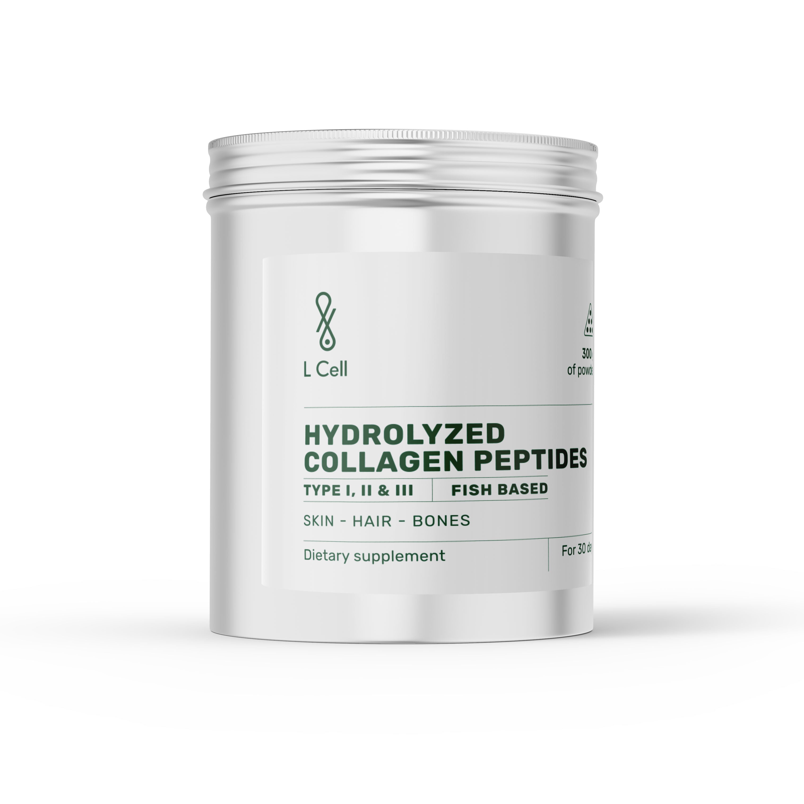 Marine Collagen Peptides 300g (30 servings, >90% purity), hydrolyzed