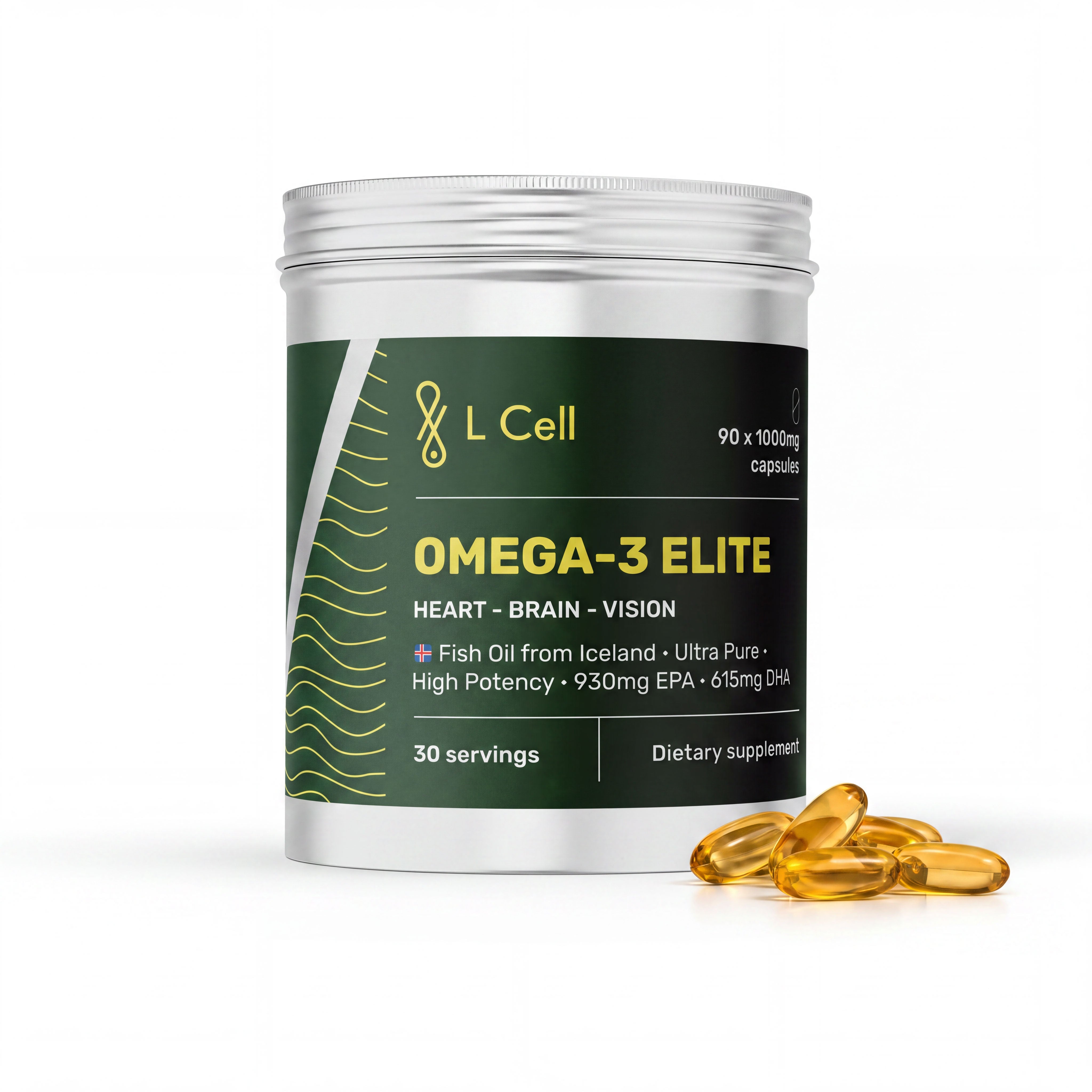 "Omega 3 Elite" Fish Oil Capsules 3000mg (30 servings, 90 caps)