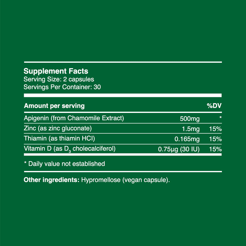 Apigenin Capsules 250mg (30 servings, 60 caps)