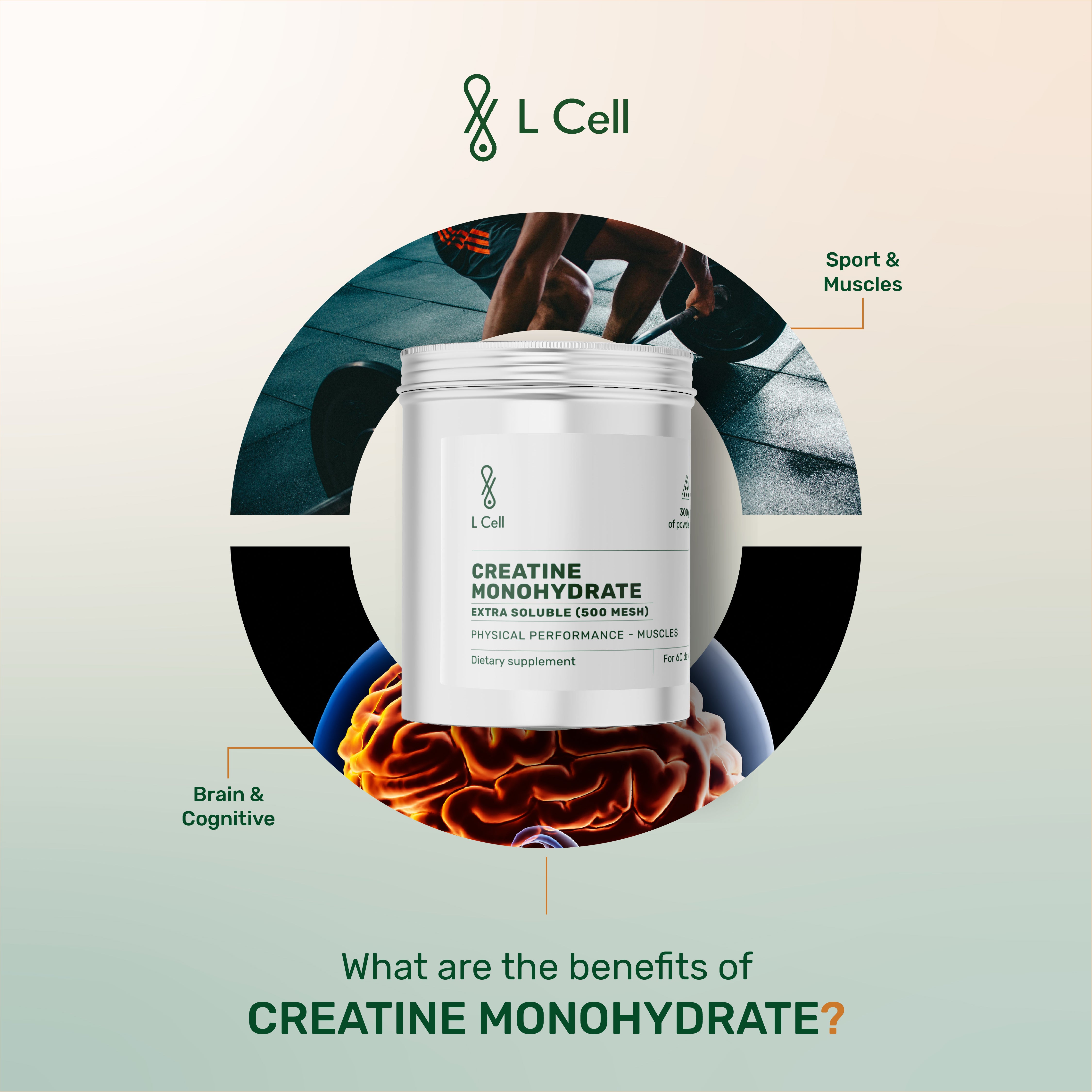 Creatine Monohydrate powder 300g (60 servings, micronized), extra soluble