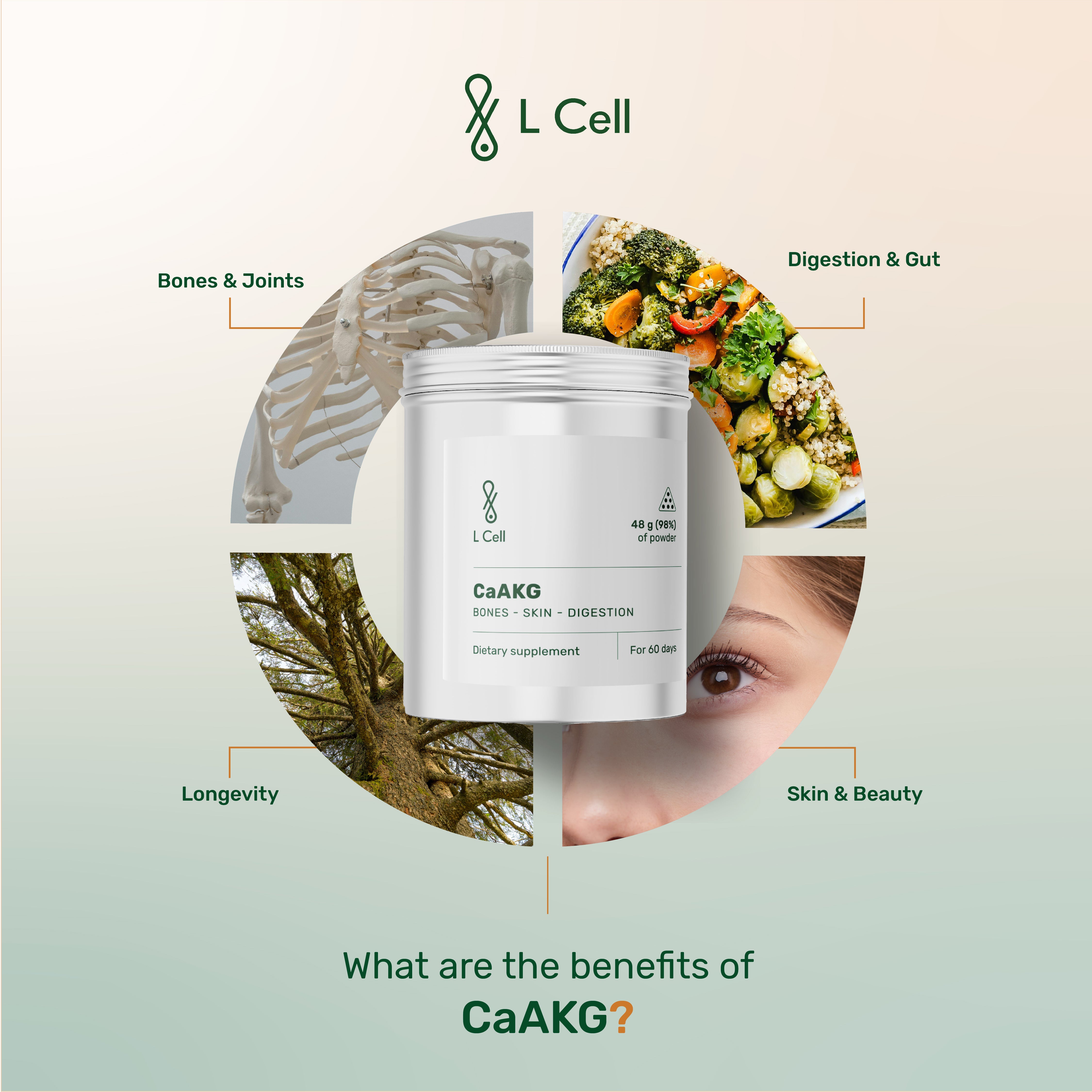 CaAKG Powder 48g (60 servings, >98% purity)