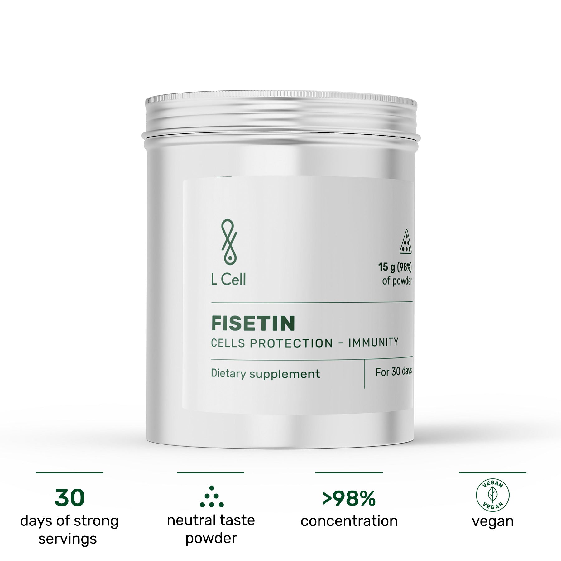 Fisetin Powder 15g (30 servings, >98% purity)