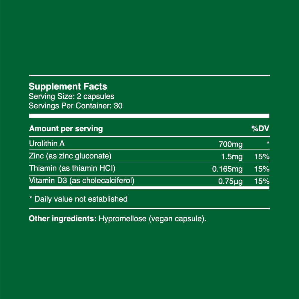 Urolithin A Capsules 350mg (30 servings, 60 caps)